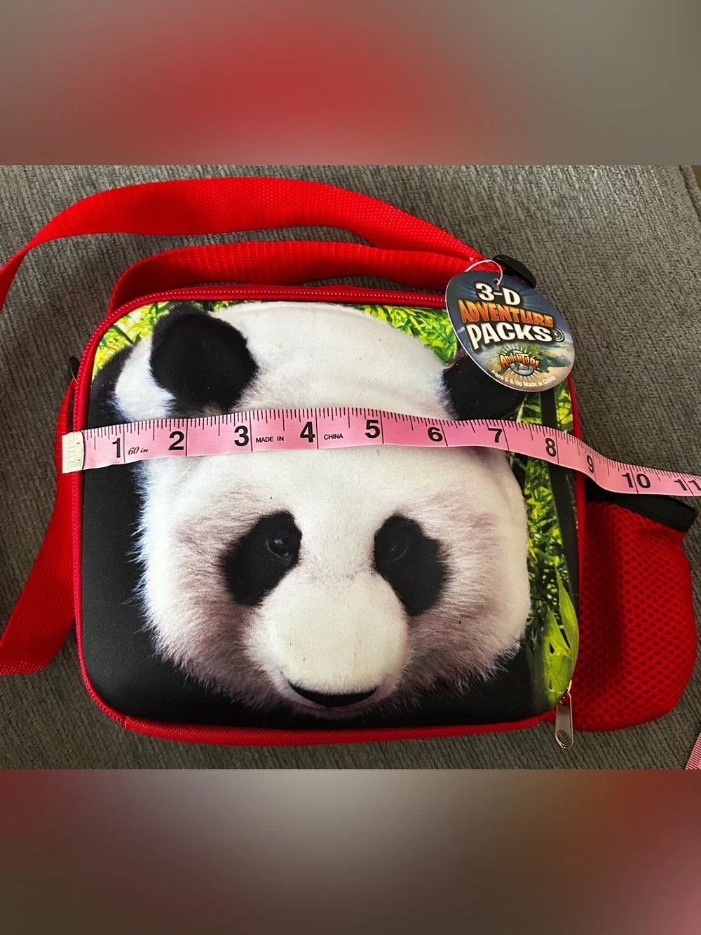 3-D Panda Bear Adventure Packs Red Lunch Box NWT